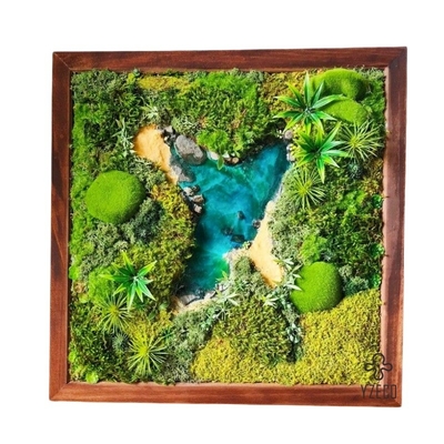 quality 30*30cm Rentiermosch Wandstabilisierte Plattenkunst für Landschaftsdekoration mit individuellem Logo factory